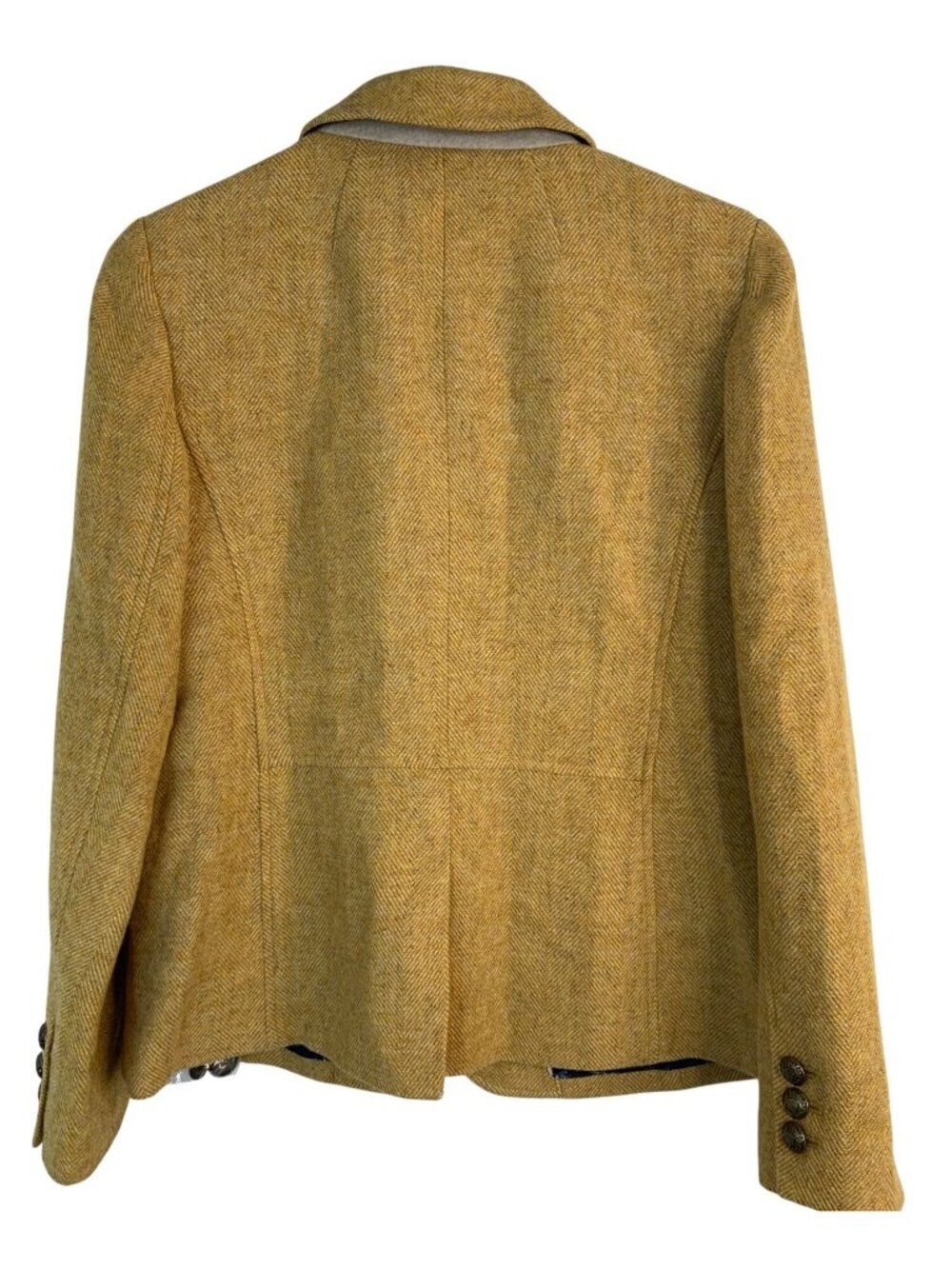 Talbots Yellow Herringbone Wool Blend Riding Jacket Size 6 NWT - Picture 7 of 12